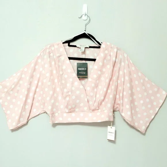 Forever 21 Contemporary Polka Dot Crop Top - Picture 1 of 3